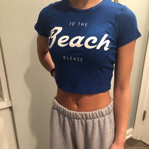 "To the Beach Please" Crop T-Shirt - Picture 2 of 2